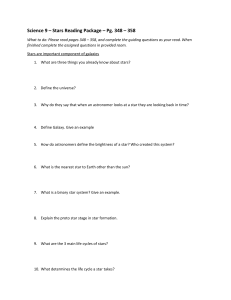 Stars & Galaxies Worksheet: Science 9 Reading Guide