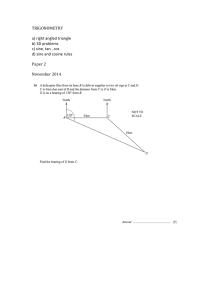 Trigonometry Exam Paper: Right Triangles & 3D Problems
