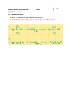 Organic Reaction Mechanism Test