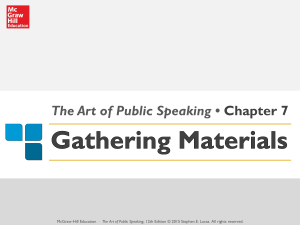 Gathering Materials for Public Speaking