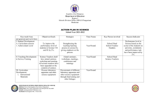 Science Action Plan 2021-2022 - Nantangalan High School