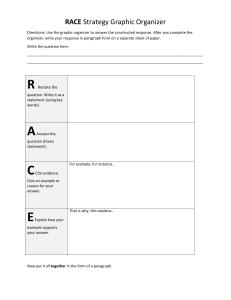 RACE Strategy Graphic Organizer for Constructed Response
