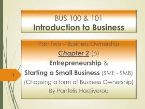 Entrepreneurship & Small Business (SME/SMB) Presentation