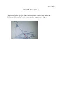 Statics Quiz: Force-Couple System at Hinge A