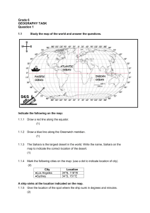 Grade 6 Geography Task: World Map Skills
