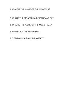 Beowulf Worksheet: Monster, Mead-Hall, and Hero Questions