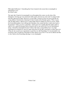 Olympism and Flourishing: A Philosophy Reflection