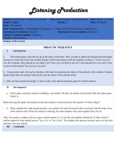 English Lesson Plan: Animals for 4th Grade