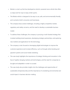 Bobsla Case Study: Electric Snow Vehicle Startup