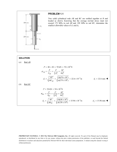 Cylindrical Rod Stress Calculation Problem Solution