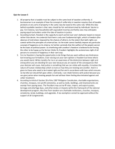 Quiz on Taxation, Freedom, and Justice