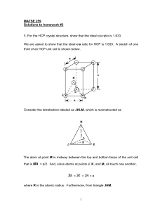 HCP Crystal Structure Homework Solutions