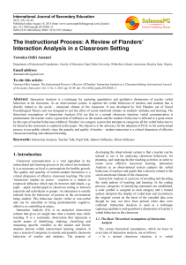 Flanders' Interaction Analysis in Classroom Settings