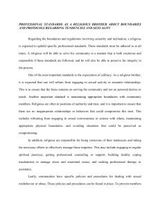 Religious Brother: Boundaries & Sexuality Standards