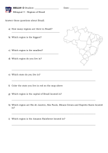 Brazil Regions Worksheet: Geography for Kids