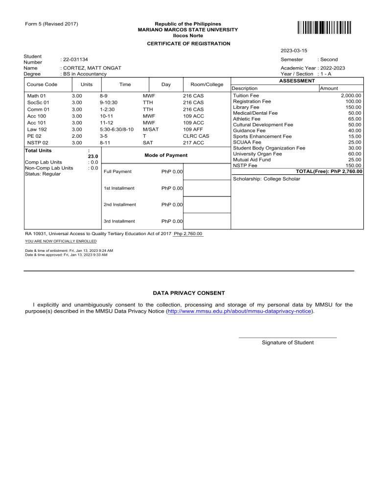 MMSU Registration & Aid Forms
