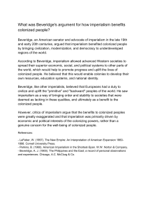Beveridge's Argument for Imperialism: Benefits to Colonized