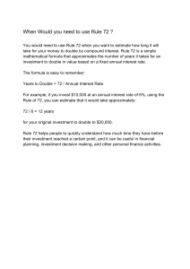 Rule of 72: Estimate Investment Doubling Time
