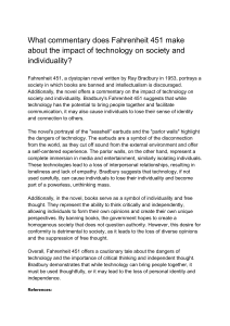 Fahrenheit 451: Technology & Individuality Analysis