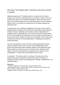 The Scarlet Letter: Women's Role in Society Analysis