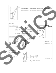 Truss Analysis: Method of Joints Solution Manual