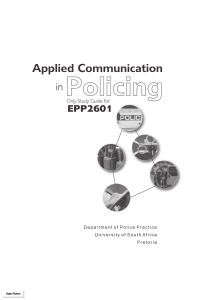Applied Communication in Policing Study Guide