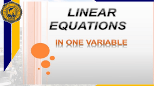 Linear Equations in One Variable: Definitions & Practice
