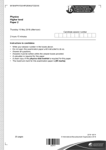 Physics Higher Level Paper 2 Exam