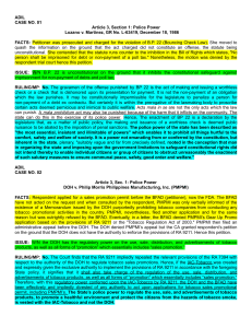 Legal Case Studies: Police Power & Constitutional Law