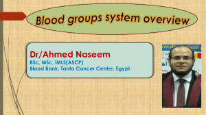 Immunohematology & Blood Groups Overview