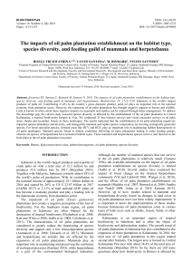 Oil Palm Impact on Mammal & Herpetofauna Diversity