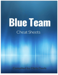 Blue Team Cheat Sheets: Networking, IR, Linux, Windows