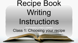 Recipe Book Writing Instructions: Team Project Guide