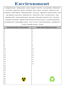 Environmental Problems & Solutions Worksheet