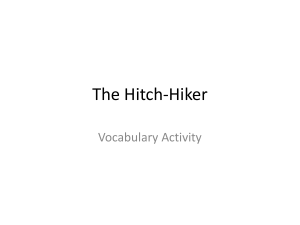 The Hitch-Hiker Vocabulary Worksheet