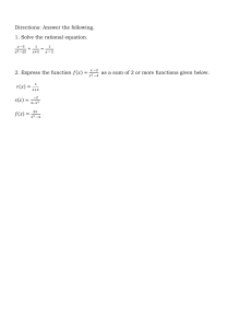 Rational Equations & Functions Worksheet