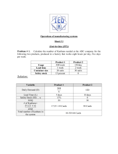 JIT Kanban Calculations Worksheet