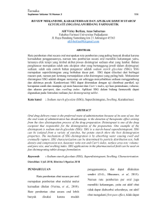 Sodium Starch Glycolate (SSG) dalam Farmasi: Sebuah Ulasan