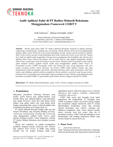 Audit COBIT 5 Aplikasi Zahir di PT Radisa Mahardi