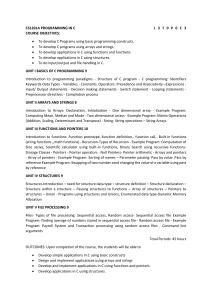CS1201A Programming in C Course Syllabus