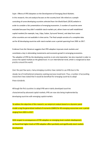 IFRS Adoption & Emerging Stock Markets: A Research Paper