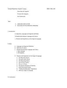 Language & Culture: Origin of Language Theories