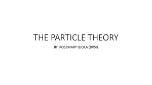 Particle Theory of Matter: States & Changes