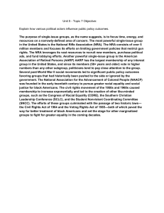 Political Actors & Public Policy: Interest Groups & Social Movements