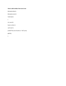 C Code: Sum of Numbers 1 to 9