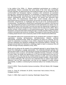 Psychodrama & Existential Therapy in Group Counseling