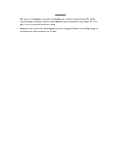 Occupational Health and Safety: An Introduction
