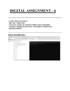 Digital Assignment: File Handling in C