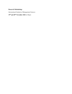 Research Methodology Course Announcement