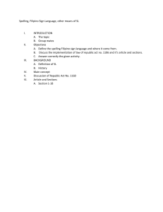 Filipino Sign Language: Republic Act 1160 Outline